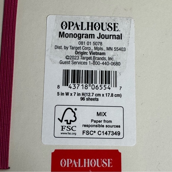 Opalhouse College Ruled 5"x7" Journal Monogram - Picture 3 of 4
